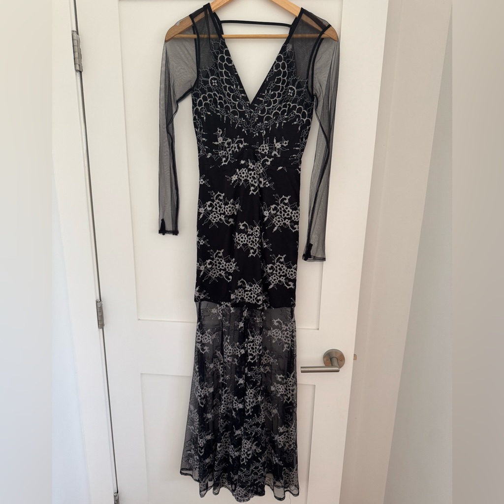 Lovers + Friends Revolve Mystic Black Lace Maxi Dress